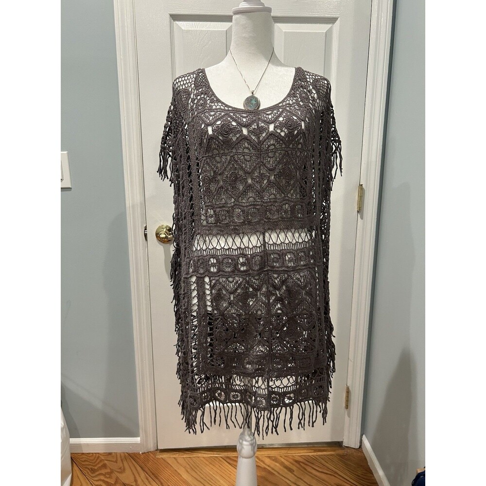 Mariorello Gray Open Crochet Top Size L